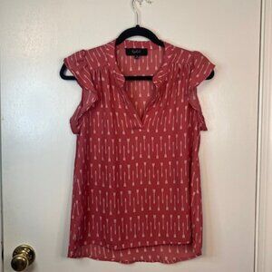 Lipslide Pink with white arrow sleeveless blouse